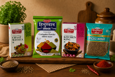 Mustus Hindustan Choice Chaat Masala, Coriander Powder, Kitchen King & Jeera | Combo Pack | 500g (200g + 3×100g)