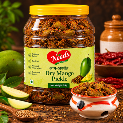 Needs Dry Mango Pickle (Seedless) | 5 KG Jar