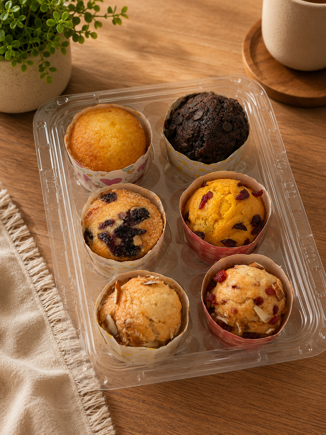 Blueberry Muffins
Chocolate Muffins
Orange Cranberry Muffins
Almond Muffins
Tutti Frutti Muffins
Pineapple Muffins
mixed flavour muffins combo pack
assorted muffins box for family
muffin gift box for special occasions
chocolate almond blueberry muffin combo
assorted muffins for birthday parties
muffins combo pack for kids
premium muffins gift pack online
assorted muffin box with multiple flavours
assorted muffins for birthday parties