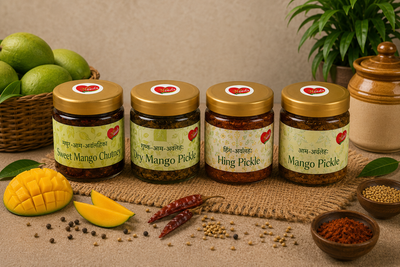 Needs Sweet Mango Chutney + Mango Pickle + Dry Mango Pickle + Hing Pickle Combo (1 Kg)