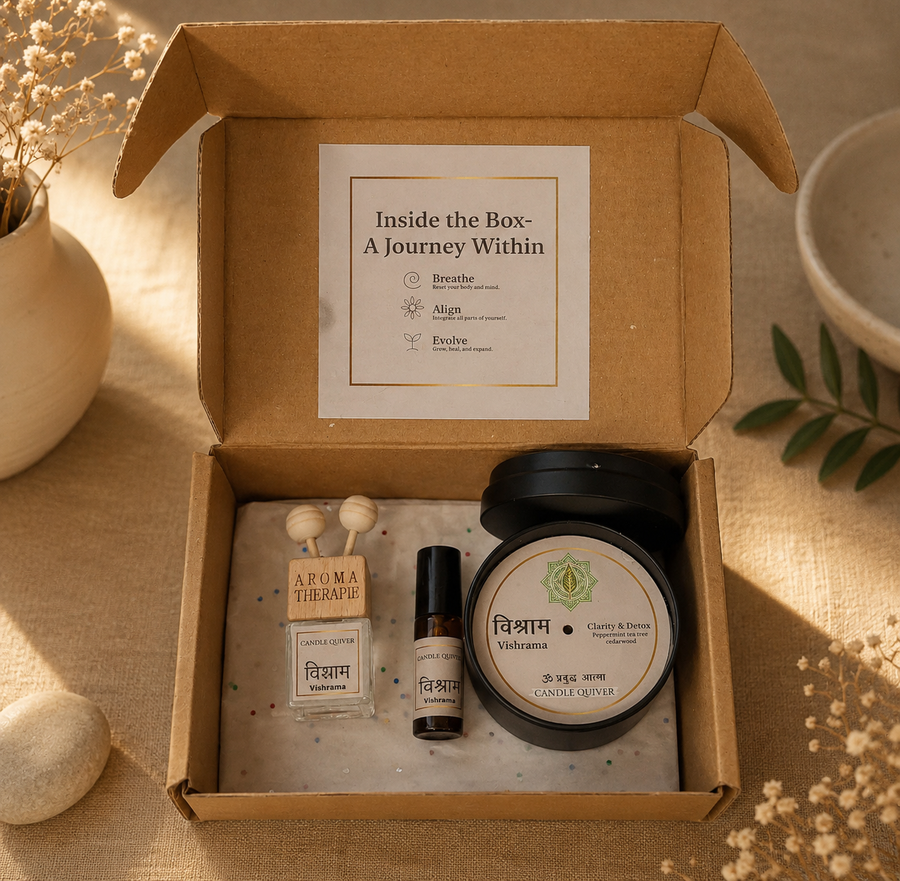 aromatherapy gift hamper
aromatherapy candle gift set
aromatherapy gift set
fragrance gift set
aromatherapy hamper
relaxation kit for gifting
aromatherapy gift box
sustainable gifting products
aromatherapy kit
Candle Quiver gift hamper
aromatherapy products gift set
aromatherapy candle gift set